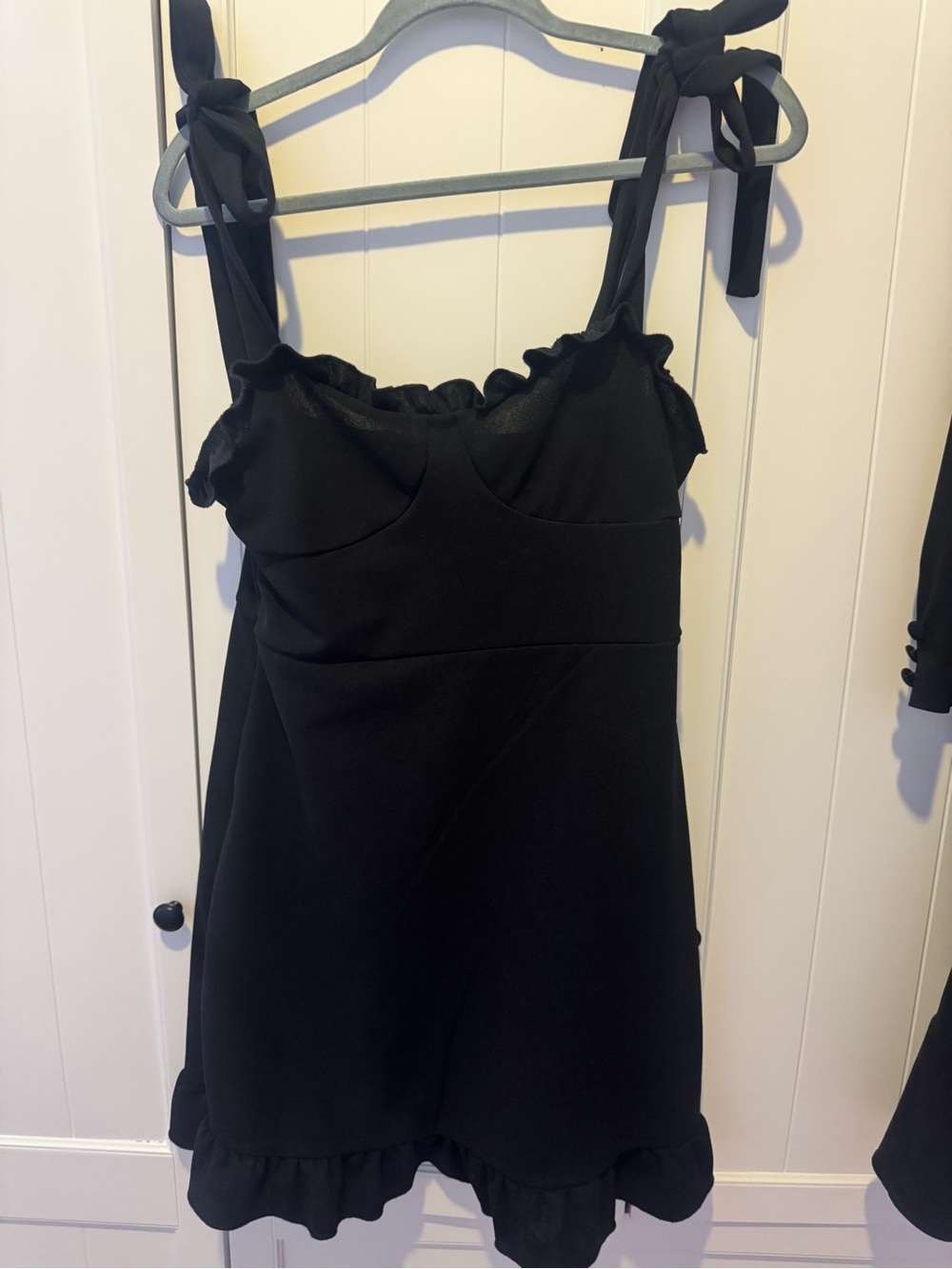 Black Midi Dress with Tie Straps